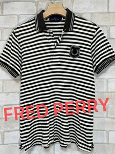 【FRED PERRY】フレッドペリー　刺繍ロゴ　ワッペン　半袖ポロシャツ
