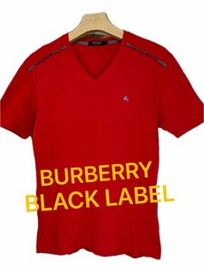 【BURBERRY BLACK LABEL】バーバリー　刺繍ロゴ　半袖Tシャツ