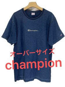 【champion】チャンピオン　リバースウィーブ　インディゴ染　半袖カットソー