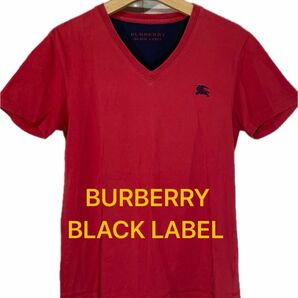 【BURBERRY BLACK LABEL】バーバリー　刺繍ロゴ　半袖Tシャツ