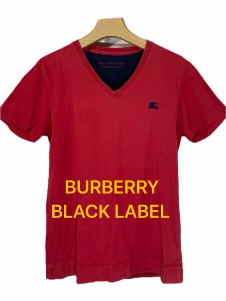 【BURBERRY BLACK LABEL】バーバリー　刺繍ロゴ　半袖Tシャツ