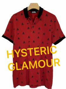 【HYSTERIC GLAMOUR】ヒステリックグラマー　ガール総柄　ポロシャツ