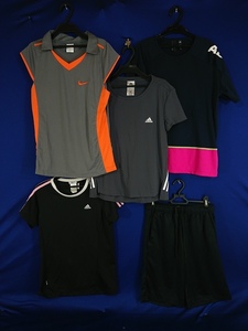 r1_8342s 5 шт. комплект Adidas Mizuno и т.п. женский большой размер O LL размер спортивная одежда tops брюки верх и низ в комплекте суммировать 