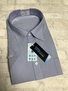 新品未使用★4Ｌサイズ 47cm 半袖シャツ　クールビズ対応　明るいブルー　カッターシャツ　