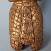 タイ 木製 仏像 テッパノム像 紅地 金塗 高さcm アンコールワット サワディ 木彫 仏教美術 密教 アユタヤ B5_画像6