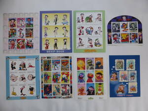  foreign stamp beti Chan Popeye Superman other small size seat together 