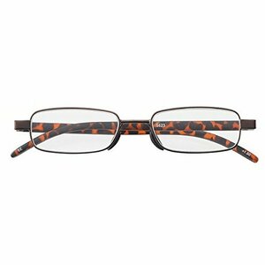 ULTRA Flat READER 超 薄型 軽量 老眼鏡 (専用スリムケース付き) メンズ ブラウン +1.00 5623-10
