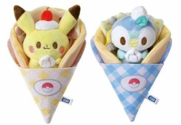 ポケモン ポケピース くるくるクレープぬいぐるみ ピカチュウ　ポッチャマ　新品　タカラトミー