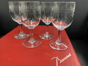 バカラ　Baccarat　セヴィーヌ　クリスタル　リキュールグラス　ワイングラス　４客　※2客欠品