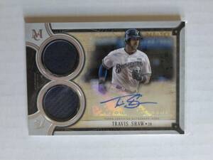 TRAVIS SHAW（ブルワーズ、レッドソックス他）2018 Topps Musium Collection　ジャージ＆直筆サインカード　048/299