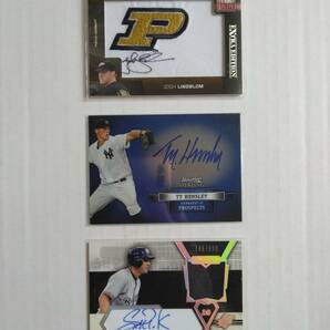 MLB JOSH LINDBROM / TY HENSLEY / SCOTT PODSEDNIK 直筆サインカード 3枚セットの画像1