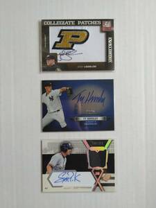 MLB　JOSH LINDBROM / TY HENSLEY / SCOTT PODSEDNIK　直筆サインカード　3枚セット