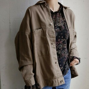 URBAN RESEARCH DOORS cotton tsu il do Le Mans jacket Brown 