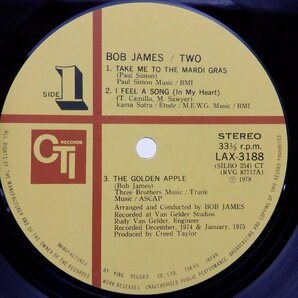 Bob James「Two」LP（12インチ）/CTI Records(LAX-3188)/ジャズの画像2