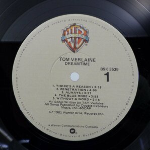 Tom Verlaine「Dreamtime」LP（12インチ）/Warner Bros. Records(BSK 3539)/洋楽ポップスの画像2