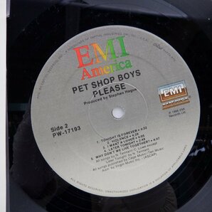 【US盤】Pet Shop Boys(ペット・ショップ・ボーイズ)「Please(プリーズ)」LP（12インチ）/EMI America(PW-17193)/ポップスの画像2