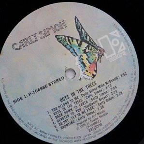 Carly Simon「Boys In The Trees」LP/Elektra(P-10498E)/洋楽ロックの画像2