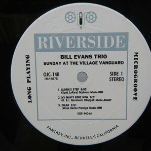 Bill Evans Trio(ビル・エヴァンス・トリオ)「Sunday At The Village Vanguard」LP（12インチ）/Original Jazz Classics(OJC-140)/ジャズの画像2