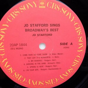 Jo Stafford「Jo Stafford Sings Broadway's Best」LP（12インチ）/CBS/Sony(20AP 1844)/ジャズの画像2