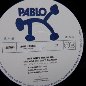 【見本盤】The Modern Jazz Quartet「Topsy This One's For Basie」LP（12インチ）/Pablo Records(28MJ 3500)/ジャズの画像2