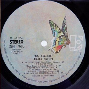 Carly Simon「No Secrets」LP（12インチ）/Elektra(SWG-7603)/洋楽ロックの画像2