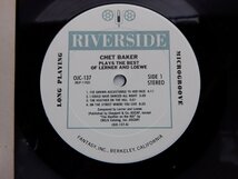 【US盤】Chet Baker(チェット・ベイカー)「Plays The Best Of Lerner & Loewe」LP/Riverside Records(OJC-137(RLP-1152))/ジャズ_画像2