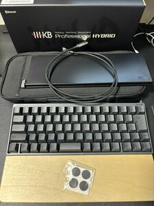 HHKB Professional HYBRID Type-S 日本語配列／墨& 吸振マット(貼付済) & リストレスト & キーボードルーフ& ケース & L字ケーブル 計6点