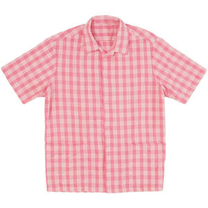 ハワイアン S/S パラカ シャツ M　アメリカ ピンク ハワイ パラカチェック 半袖 Palaka Shirt