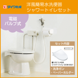  simple flushing toilet balance type opening and closing . type F8 electromagnetic valve(bulb) type ( washing gun attaching )* shower toilet set ( wall remote control ) F8-DG00,DCW-KA31 Daiwa ..