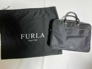 ★FURLA　2WAY ビジネスバッグ・ショルダーバッグ・ブリーフケース メンズ ブラック　保存袋付 / フルラ