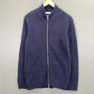 Ve2 《美品》 MEN'S MELROSE メンズメルローズ ニットカーディガン ジップアップ 長袖 セーター 3 Mサイズ相当 メンズ 紳士服