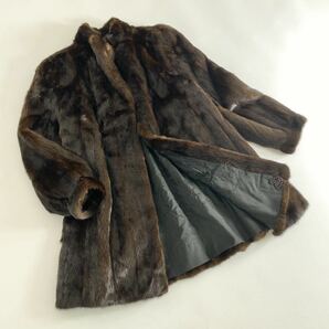 18e6《本毛皮》CENTRAL FUR マホガニーミンク セミロング 毛皮コート ミンクコート フリー レディース MINK FUR ミンクファーの画像1