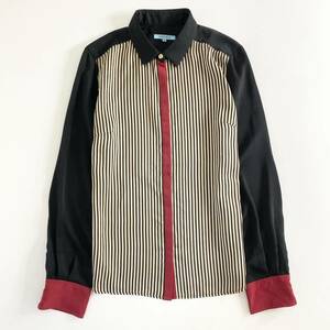 Ee7 { beautiful goods } GUILD PRIME Guild prime long sleeve shirt stripe pattern total pattern 36 S size corresponding multicolor lady's woman clothes 