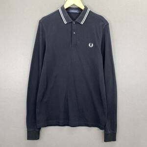 Ge10 FRED PERRY フレッドペリー 長袖トップス 長袖ポロシャツ ハーフボタントップス 胸元ロゴ刺繍 ゴルフウェア◎ メンズ 紳士服 M