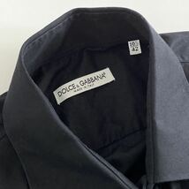 Ie16 イタリア製 大きいサイズ DOLCE&GABBANA ドルチェ&ガッパーナ 長袖シャツ ドレスシャツ ブラック 42/XL相当 メンズ 紳士服_画像6