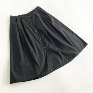 Ae17 { прекрасный товар } сделано в Японии agnes b PARIS Agnes B flair юбка колени длина юбка черный одноцветный 38 M размер соответствует женский женский 