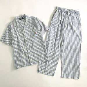 Ge18 POLO by Ralph Lauren Polo Ralph Lauren room wear pyjamas short sleeves shirt / Easy pants stripe po knee embroidery men's gentleman clothes 