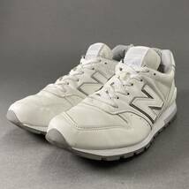 Fe19 USA製 new balance ニューバランス M996MUB レザースニーカー ローカットスニーカー カジュアルシューズ 27cm ホワイト メンズ 紳士靴_画像1