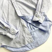 Fe22《美品》Maker's Shirt 鎌倉 メーカーズシャツ鎌倉 長袖シャツ スリムフィット ビジネス ストライプ 38-85 M メンズ 紳士服 鎌倉シャツ_画像4