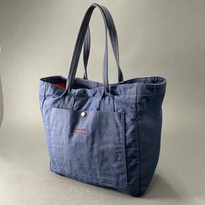 He23 BLUEBLUE ブルーブルー インディゴブルー トートバッグ 手提げカバン 鞄 かばん ロゴ刺繍 メンズ 男性用 アメリカンカジュアル