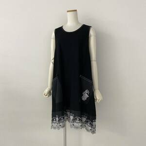 Fe29 《新品保管品》 OLLEBOREBLA アルベロベロ ノースリーブワンピース チュニック レース刺繍 ブラック系 Mサイズ レディース 女性服