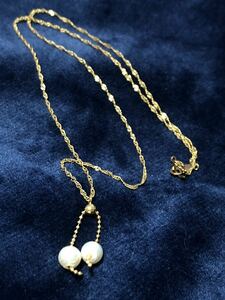 K18 パールネックレス　真珠　品質保証書18金 ネックレス パール　レトロ
