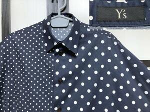 ワイズ ドット柄 ワイドシルエット シャツ / Y's ヨウジヤマモト Yohji Yamamoto ドレープ 水玉 Shirt