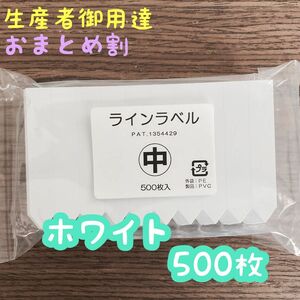 ラインラベル 中 ホワイト 500枚 園芸カラーラベル 多肉植物 エケベリア