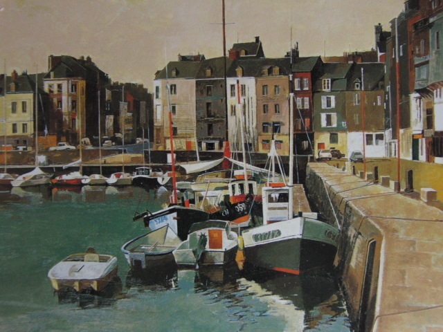 Shigeki Matsui, Northern French port (Honfleur), Rare art book, In good condition, Popular Author, Travel, Landscape, Brand new with high-quality frame, free shipping, Painting, Oil painting, Nature, Landscape painting