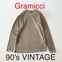 珍品 90's VINTAGE GRAMICCI 長袖 カットソー Tシャツ ボーダー 輸入 古着 ビンテージ 90年代 グラミチ gramicci ショーツ クライミング_画像1