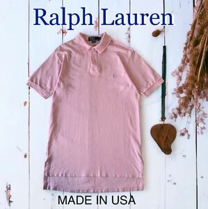 USA製 VINTAGE POLO Ralph Lauren 鹿の子 半袖 ポロシャツ アメリカ製 ビンテージ ラルフローレン 古着 ピンク 輸入 シャツ トップス