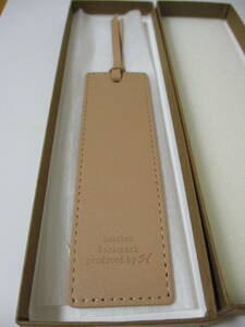 leather bookmark produced by H レザーブックマーク しおり ベージュ