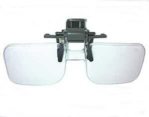 【IDHIA】 クリップ式 ルーペ 跳ね上げ式 めがねルーペ メガネ型 拡大鏡 2倍 ハード眼鏡ケース クロス付 跳ね上げ式ですの