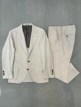 ブルネロクチネリ コットン スーツ ベージュ 44 Brunello Cucinelli セットアップ ジャケット パンツ 上下 綿_画像1